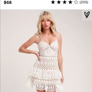 Lulus Beauty and Lace Crochet Lace Mini Dress